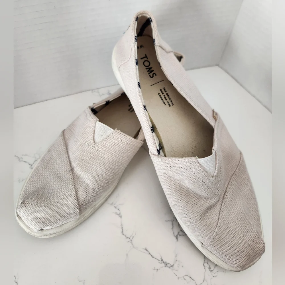 Toms Women's Natural Heritage Canvas‎ Slip-on Shoes Cream US 8.5